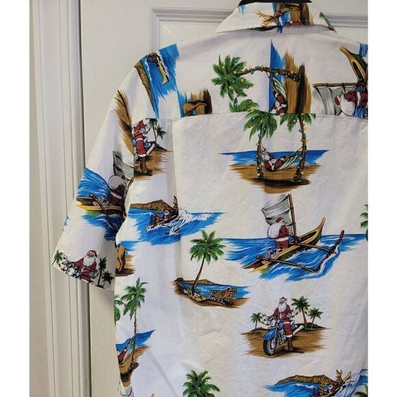 Santa In Paradise Christmas Hawaiian Shirt L - Picture 6 of 6